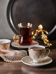 Çay Kulplu-Mırra Takımı 18 Parça Nazenin - Thumbnail
