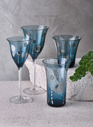 Meşrubat Bardağı Elegan Mavi 4 Parça - Thumbnail