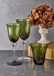Viski Bardağı 4 Parça Dilay Yeşil - Thumbnail